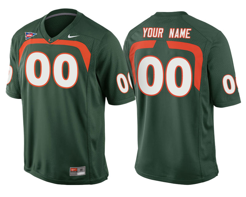Miami Hurricanes Green Replica Custom College Football Jersey