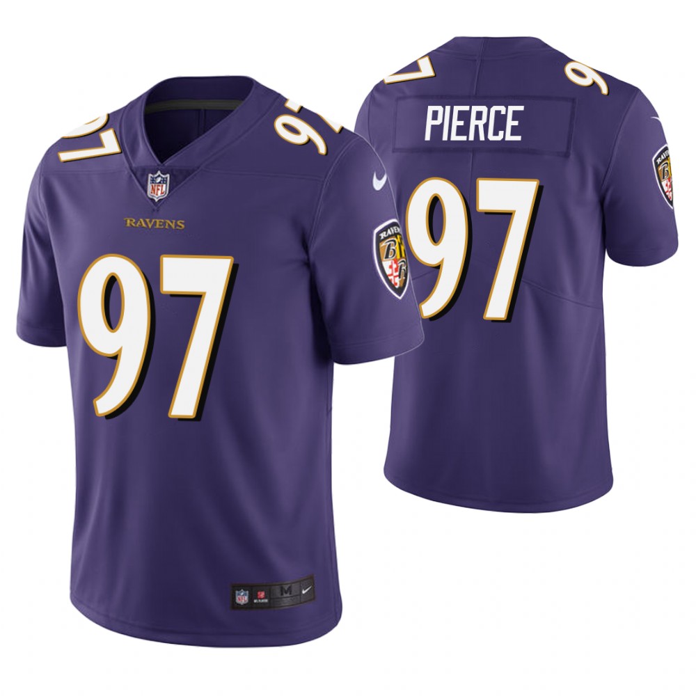 Baltimore Ravens #97 Michael Pierce Purple Vapor Untouchable Limited Jersey