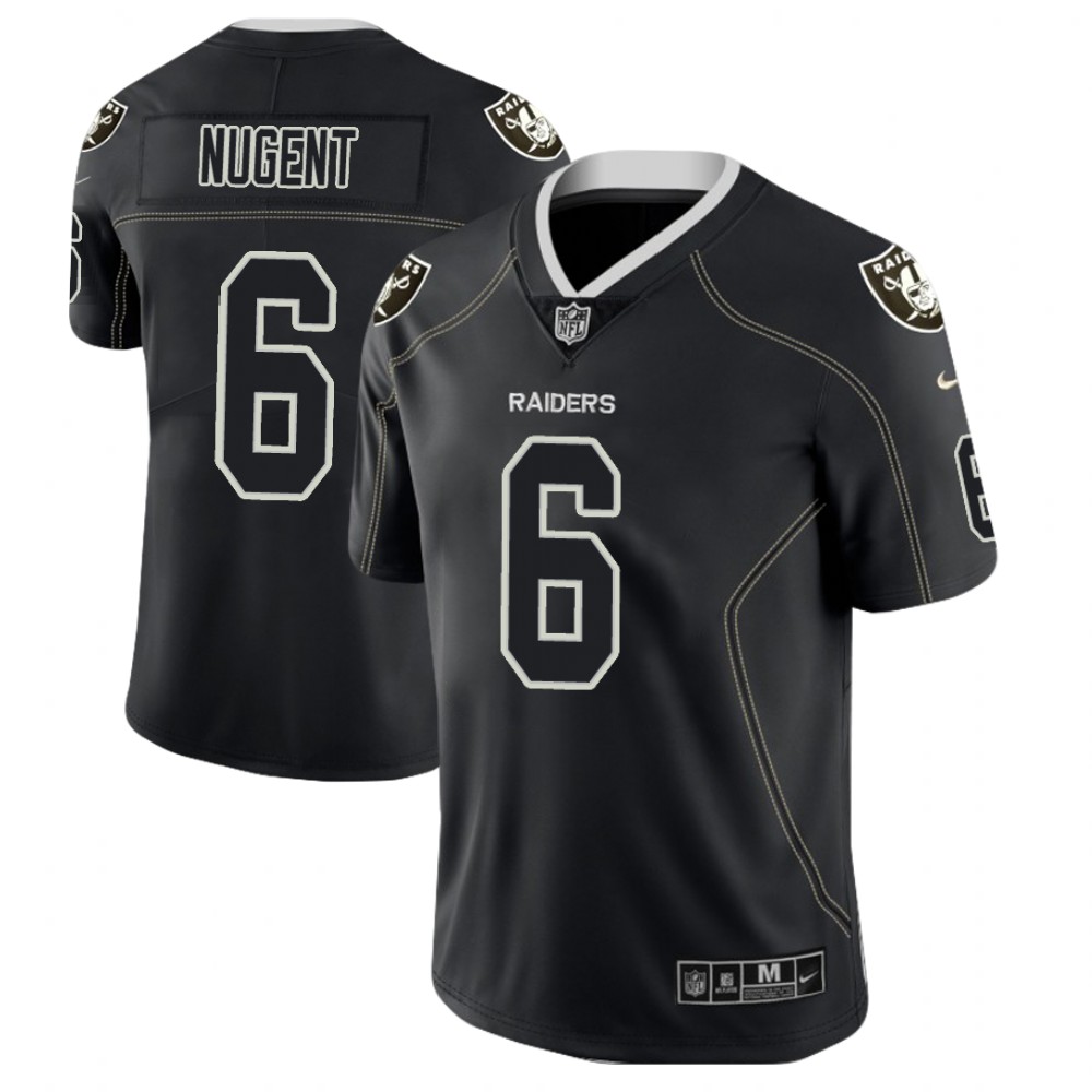 Oakland Raiders #6 Mike Nugent 2018 Lights Out Color Rush Limited Black Jersey Oakland Raiders #6 Mike Nugent 2018 Lights Out Color Rush Limited Black Jersey