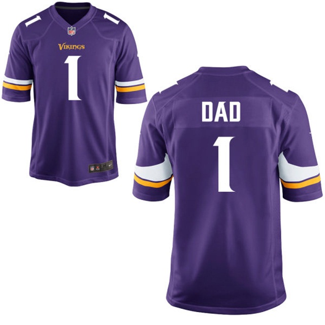 Minnesota Vikings Purple #1 Dad Jersey - Father's Day