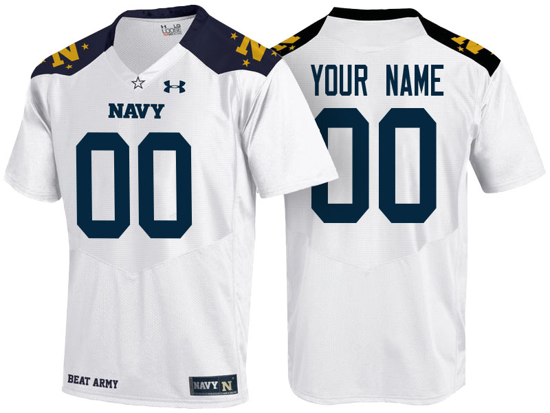 Navy Midshipmen White 2016 Beat Army Custom College Football Jersey Navy Midshipmen White 2016 Beat Army Custom College Football Jersey