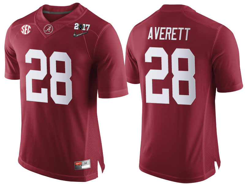 Alabama Crimson Tide #28 Anthony Averett Crimson 2017 National Championship Bound Limited College Football Jersey