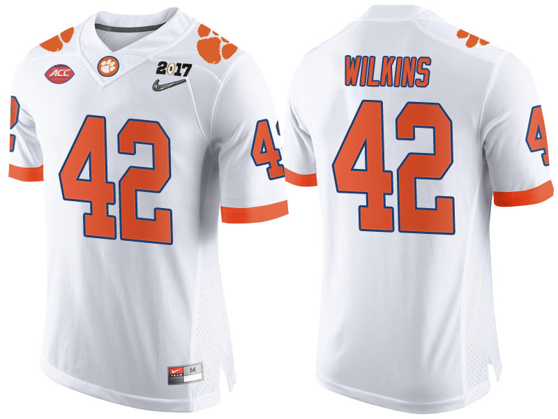 Clemson Tigers #42 Christian Wilkins White 2017 National Championship Bound Limited College Football Jersey Clemson Tigers #42 Christian Wilkins White 2017 National Championship Bound Limited College Football Jersey
