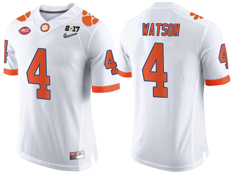 Clemson Tigers #4 Deshaun Watson White 2017 National Championship Bound Limited College Football Jersey