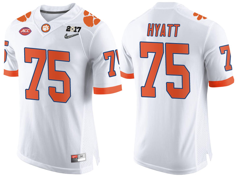 Clemson Tigers #75 Mitch Hyatt White 2017 National Championship Bound Limited College Football Jersey Clemson Tigers #75 Mitch Hyatt White 2017 National Championship Bound Limited College Football Jersey