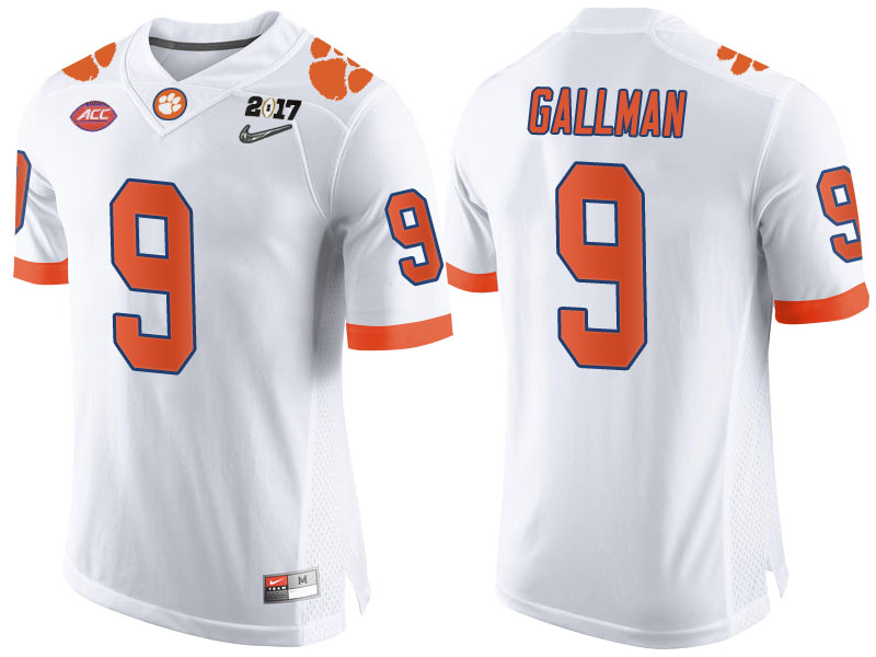 Clemson Tigers #9 Wayne Gallman White 2017 National Championship Bound Limited College Football Jersey Clemson Tigers #9 Wayne Gallman White 2017 National Championship Bound Limited College Football Jersey