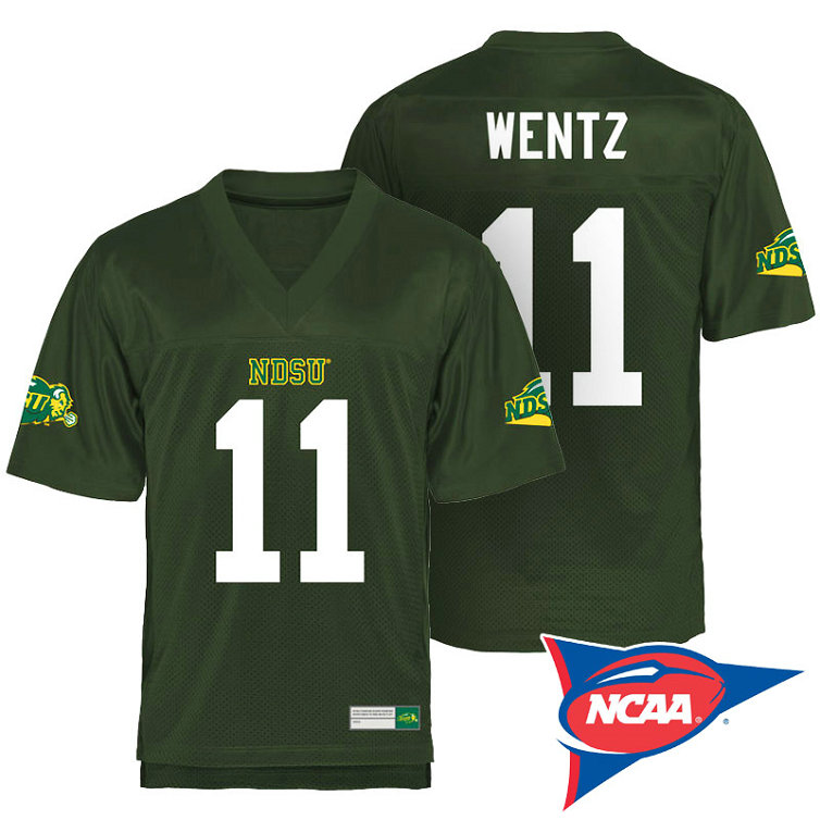 NDSU Bison #11 Carson Wentz Green Player College Football Jersey NDSU Bison #11 Carson Wentz Green Player College Football Jersey