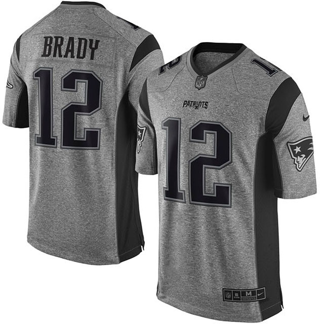 New England Patriots #12 Tom Brady Gridiron Gray Limited Jersey New England Patriots #12 Tom Brady Gridiron Gray Limited Jersey