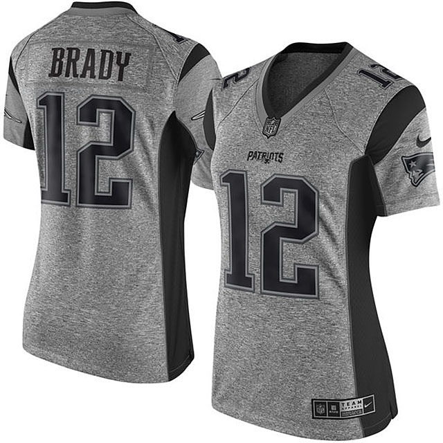 Women New England Patriots #12 Tom Brady Gridiron Gray Limited Jersey Women New England Patriots #12 Tom Brady Gridiron Gray Limited Jersey