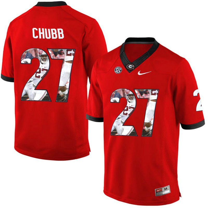 Nick Chubb #27 Georgia Bulldogs Red College Football Jersey Nick Chubb #27 Georgia Bulldogs Red College Football Jersey