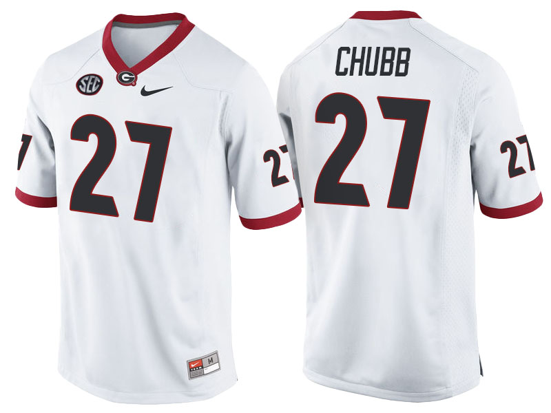 Nick Chubb #27 Georgia Bulldogs White College Football Jersey Nick Chubb #27 Georgia Bulldogs White College Football Jersey