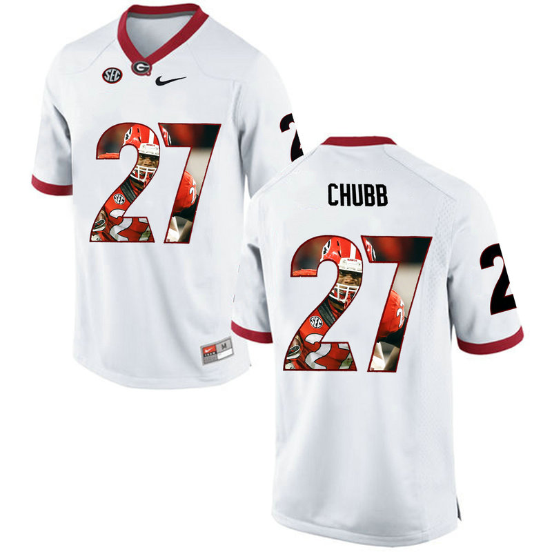Nick Chubb #27 Georgia Bulldogs White College Football Jersey Nick Chubb #27 Georgia Bulldogs White College Football Jersey