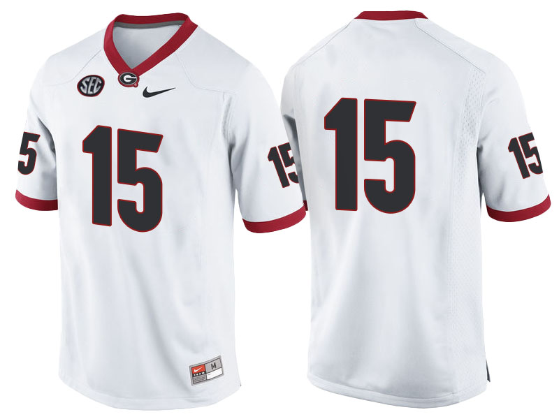#15 Georgia Bulldogs White College Football Jersey