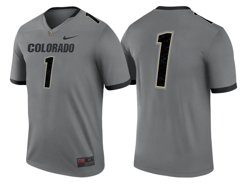 Colorado Buffaloes #1 Gray Performance Legend College Football Jersey