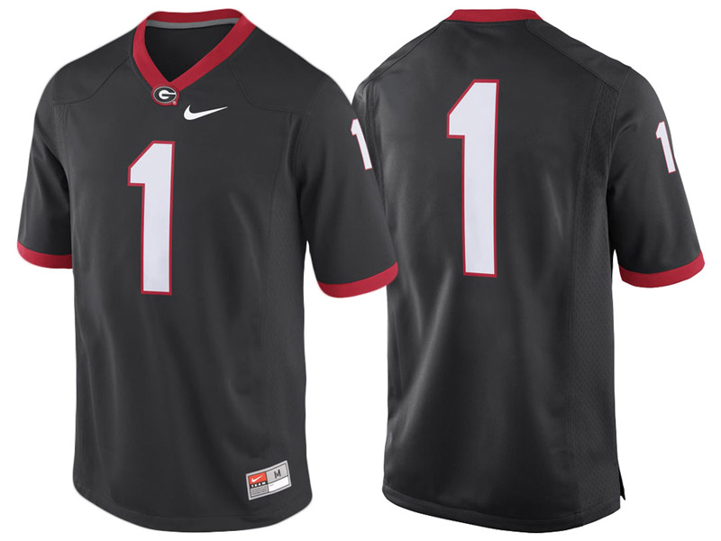 Georgia Bulldogs #1 Black Game College Football Jersey