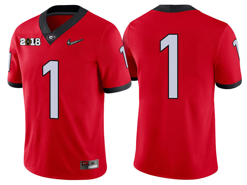 Georgia Bulldogs #1 Red Playoff 2018 National Championship Game College Football Jersey Georgia Bulldogs #1 Red Playoff 2018 National Championship Game College Football Jersey