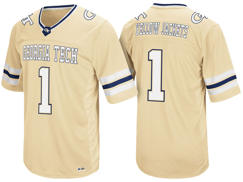 Georgia Tech Yellow Jackets #1 Yellow Colosseum Hail Mary II College Football Jersey Georgia Tech Yellow Jackets #1 Yellow Colosseum Hail Mary II College Football Jersey