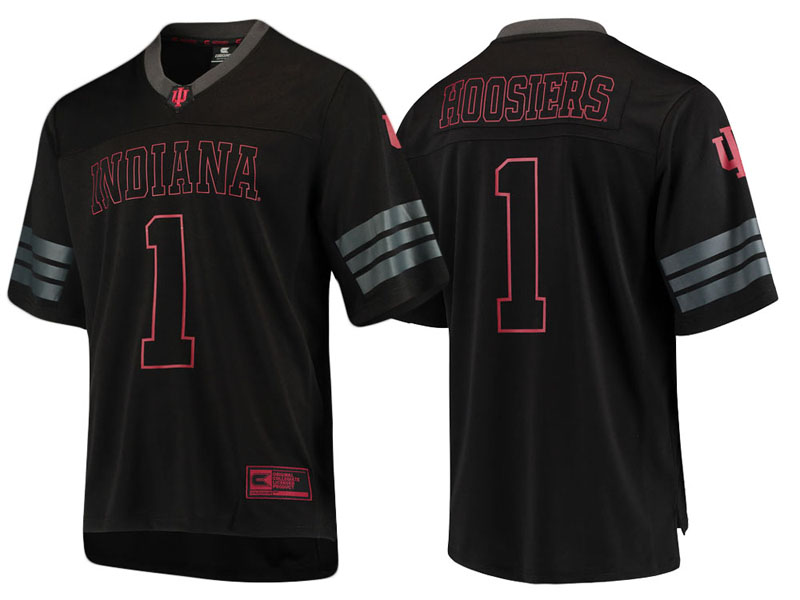 Indiana Hoosiers #1 Black Blackout College Football Jersey Indiana Hoosiers #1 Black Blackout College Football Jersey