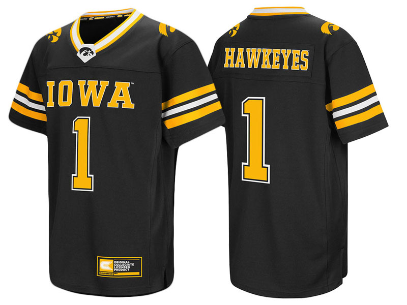 Iowa Hawkeyes #1 Black Colosseum Hail Mary II College Football Jersey Iowa Hawkeyes #1 Black Colosseum Hail Mary II College Football Jersey