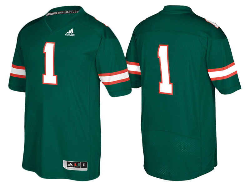 Miami Hurricanes #1 Green 2017 Special Games Premier College Football Jersey