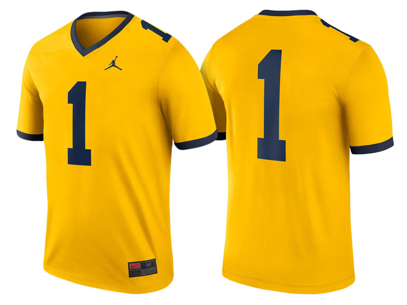 Michigan Wolverines #1 Maize Alternate Legend Game College Football Jersey