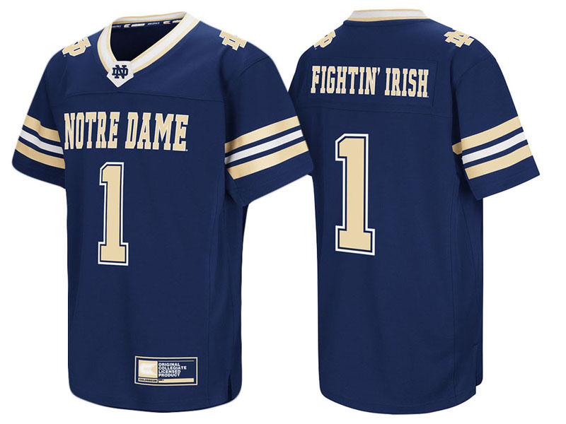 Notre Dame Fighting Irish #1 Navy Colosseum Hail Mary II College Football Jersey