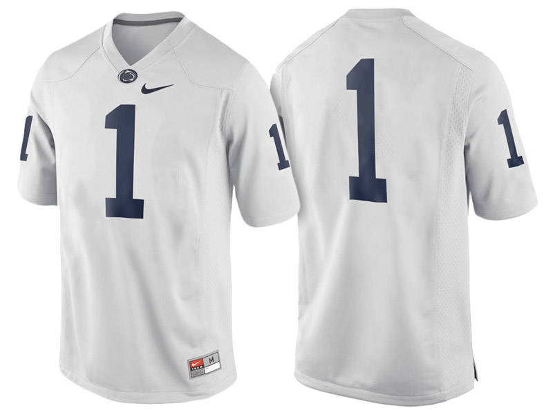 Penn State Nittany Lions #1 White Game College Football Jersey