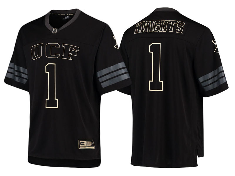 UCF Knights #1 Black Blackout College Football Jersey UCF Knights #1 Black Blackout College Football Jersey