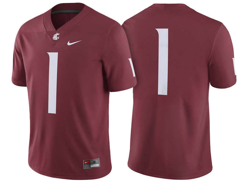 Washington State Cougars #1 Crimson Game College Football Jersey Washington State Cougars #1 Crimson Game College Football Jersey