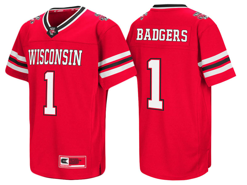 Wisconsin Badgers #1 Red Colosseum Hail Mary II College Football Jersey