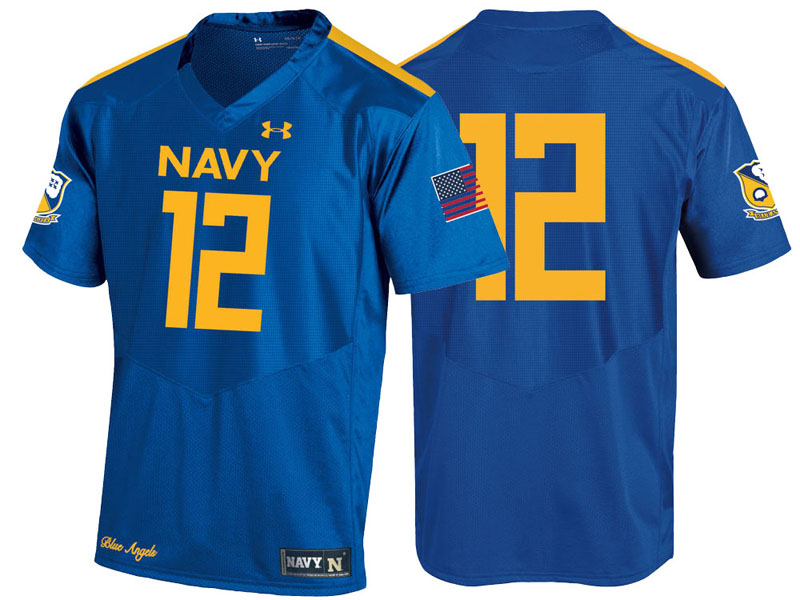 Navy Midshipmen #12 Royal Blue Angels College Football Jersey Navy Midshipmen #12 Royal Blue Angels College Football Jersey