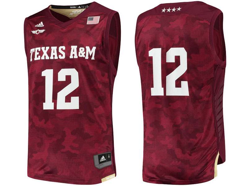 Texas A&M Aggies #12 Maroon 2017 Armed Forces Replica College Football Jersey Texas A&M Aggies #12 Maroon 2017 Armed Forces Replica College Football Jersey