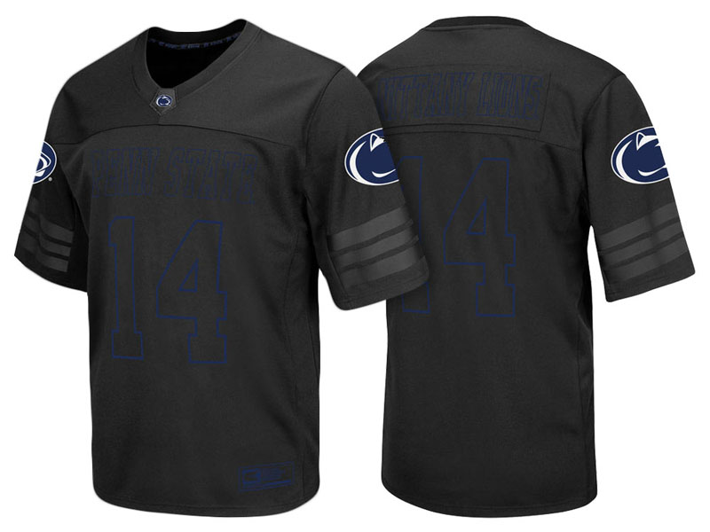 Penn State Nittany Lions #14 White Blackout College Football Jersey