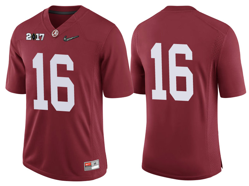 2017 National Championship Bound Alabama Crimson Tide #16 Crimson Playoff College Football Jersey