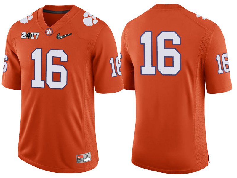 2017 National Championship Bound Clemson Tigers #16 Orange Playoff College Football Jersey 2017 National Championship Bound Clemson Tigers #16 Orange Playoff College Football Jersey
