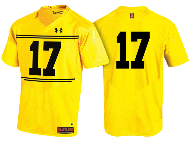 Maryland Terrapins #17 Gold 125th Anniversary Premier College Football Jersey Maryland Terrapins #17 Gold 125th Anniversary Premier College Football Jersey