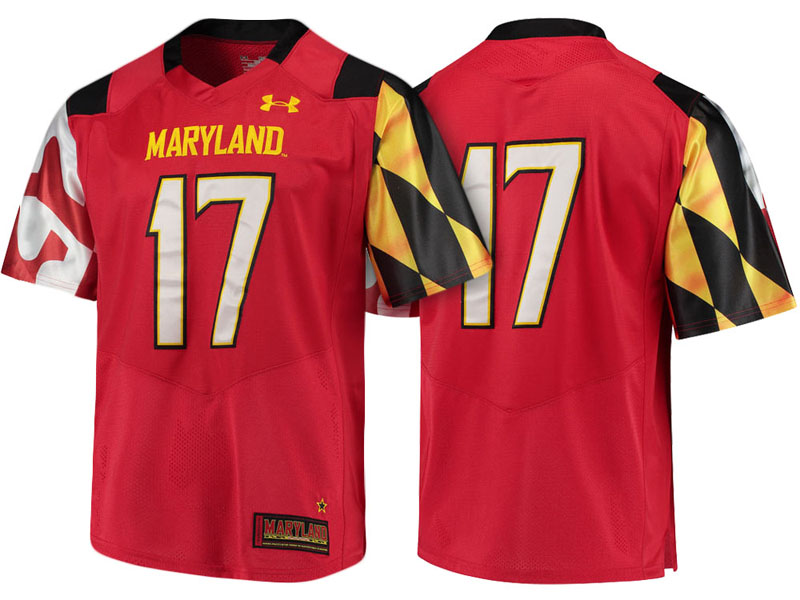Maryland Terrapins #17 Red Premier Performance College Football Jersey Maryland Terrapins #17 Red Premier Performance College Football Jersey