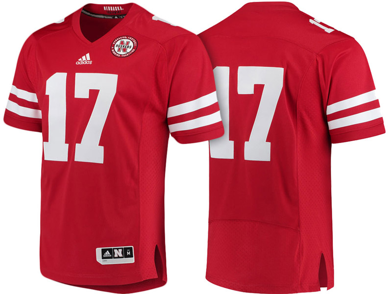 Nebraska Cornhuskers #17 Scarlet Premier College Football Jersey
