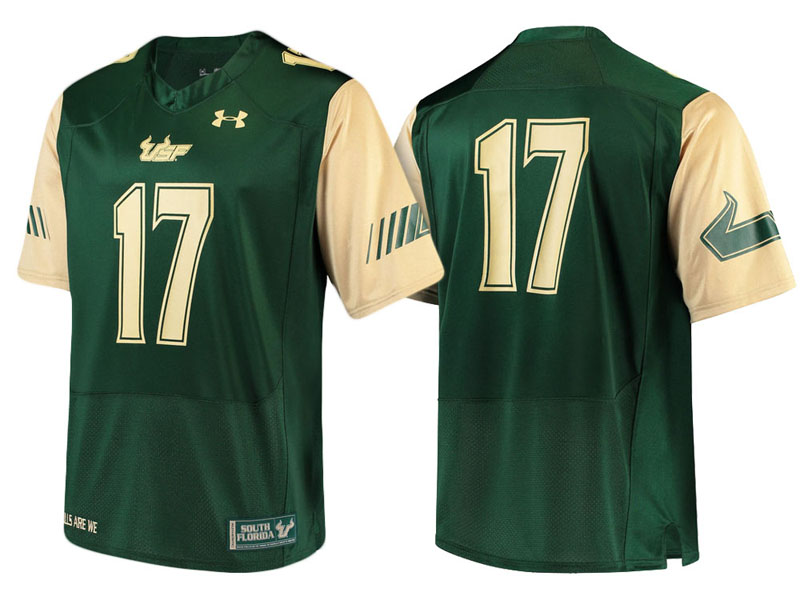 South Florida Bulls #17 Green Replica College Football Jersey South Florida Bulls #17 Green Replica College Football Jersey