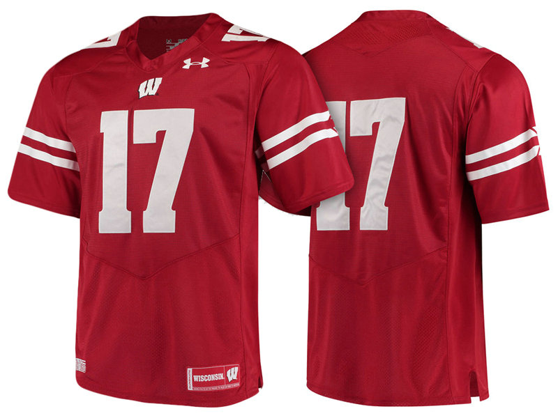 Wisconsin Badgers #17 Red Premier Performance College Football Jersey Wisconsin Badgers #17 Red Premier Performance College Football Jersey