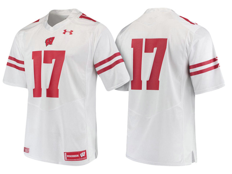Wisconsin Badgers #17 White Replica College Football Jersey Wisconsin Badgers #17 White Replica College Football Jersey