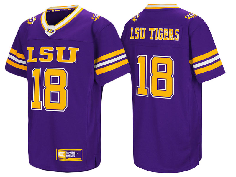 LSU Tigers #18 Purple Colosseum Hail Mary II College Football Jersey LSU Tigers #18 Purple Colosseum Hail Mary II College Football Jersey