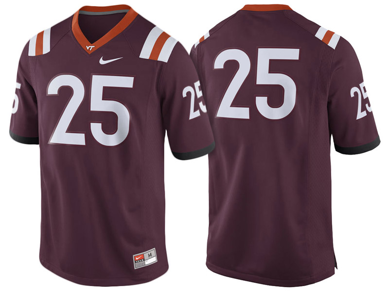 Virginia Tech Hokies #25 Maroon Game College Football Jersey