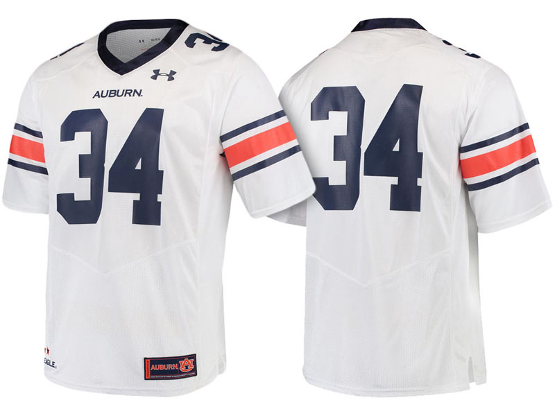 Auburn Tigers #34 White Replica College Football Jersey Auburn Tigers #34 White Replica College Football Jersey