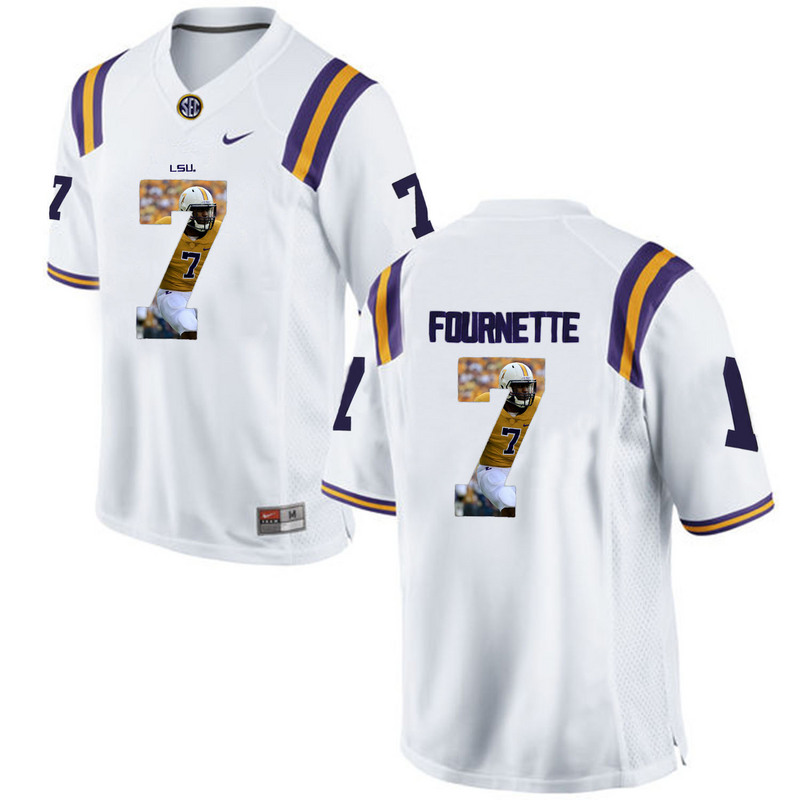 LSU Tigers #7 White Printing Player Portrait Limited College Football Jersey LSU Tigers #7 White Printing Player Portrait Limited College Football Jersey