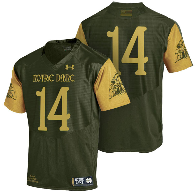 2016 Shamrock Notre Dame Fighting Irish #14 Green Series Replica College Football Jersey