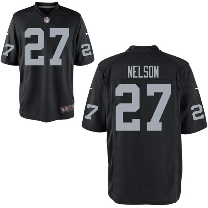 Oakland Raiders #27 Reggie Nelson Black Game Jersey Oakland Raiders #27 Reggie Nelson Black Game Jersey