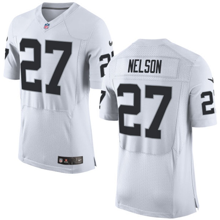 Oakland Raiders #27 Reggie Nelson White Elite Jersey Oakland Raiders #27 Reggie Nelson White Elite Jersey
