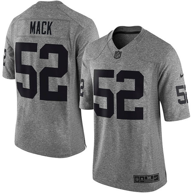 Oakland Raiders #52 Khalil Mack Gridiron Gray Limited Jersey Oakland Raiders #52 Khalil Mack Gridiron Gray Limited Jersey