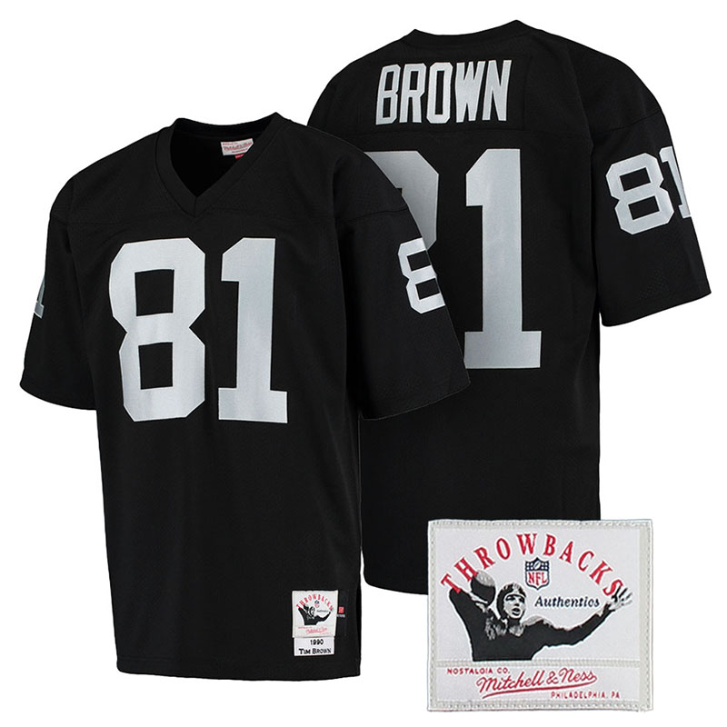 Oakland Raiders #81 Tim Brown Black Authentic Throwback Jersey Oakland Raiders #81 Tim Brown Black Authentic Throwback Jersey